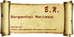 Bergenthal Marianna névjegykártya